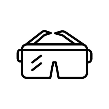 Gözlük simgesi üzerinde izole beyaz arka plan, gözlük şeffaf işareti, doğrusal sembolü ve kontur tasarım öğeleri anahat tarzı vektör