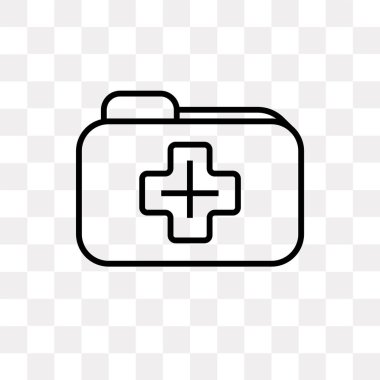 Saydam arka plan üzerinde Med izole Doktor klasör vektör simgesi