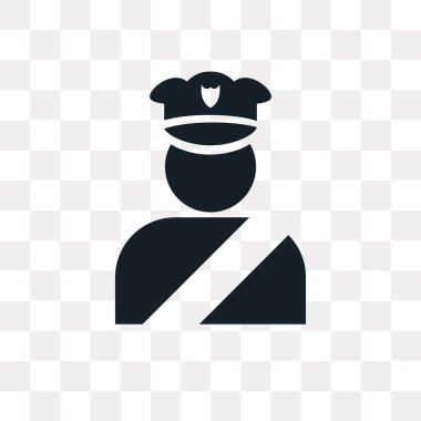 Polis şekil vektör simgesi üzerinde şeffaf arka plan izole,