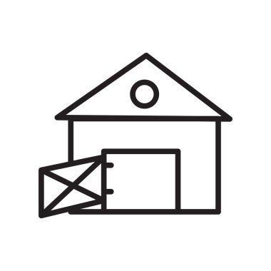 Ahır simge vektör izole beyaz arka plan, ahır işareti, linea