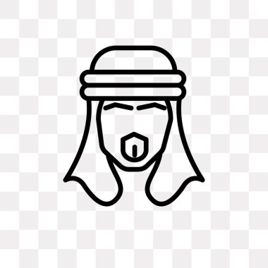 Saydam arka plan üzerinde Arap adam logo kavramı izole Arap adam vektör simgesi