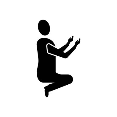 Beyaz arka plan üzerinde izole simge vektör yalvarıyor, yalvarmak imzalamak