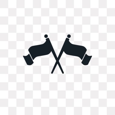 Saydam arka plan üzerinde bayrak logo kavramı izole bayrak vektör simgesi