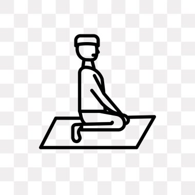 Saydam arka plan üzerinde Müslüman logo kavramı izole Müslüman vektör simgesi