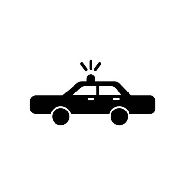 Beyaz zemin üzerine, polis arabası izole polis araba simge vektör 