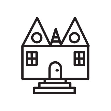 House simge vektör izole üzerinde beyaz arka plan, ev saydam işareti, doğrusal sembolü ve kontur tasarım öğeleri anahat tarzı