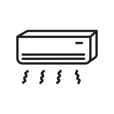 Beyaz arka plan, Klima şeffaf işareti, doğrusal sembolü ve kontur tasarım öğeleri anahat tarzı izole Klima simge vektör