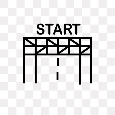 Saydam arka plan üzerinde başlangıç çizgisine logo tasarımı izole başlangıç çizgisine vektör simgesi