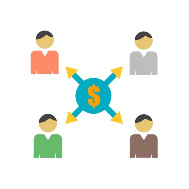 Beyaz zemin üzerine, komisyon izole komisyon simge vektör 