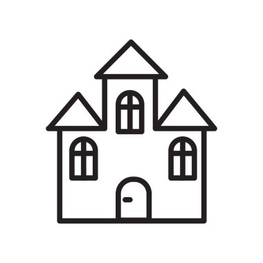 House simge vektör izole üzerinde beyaz arka plan, ev saydam işareti, doğrusal sembolü ve kontur tasarım öğeleri anahat tarzı