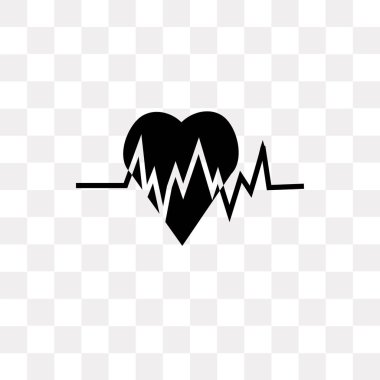 Heart beat vector icon isolated on transparent background, Heart clipart