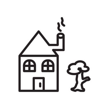 House simge vektör izole üzerinde beyaz arka plan, ev saydam işareti, doğrusal sembolü ve kontur tasarım öğeleri anahat tarzı