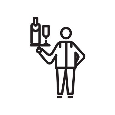 Garson simge vektör izole beyaz arka plan, garson işareti, l