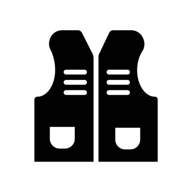 Beyaz arka plan üzerinde yelek şeffaf işareti izole yelek simge vektör