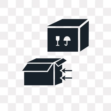 Saydam arka plan üzerinde paketi logo tasarımı izole paket vektör simgesi