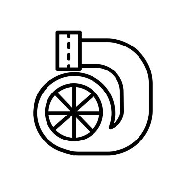 Turbo simge vektör izole beyaz arka plan, Turbo işareti, lin