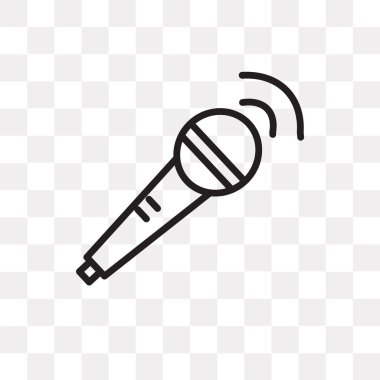 Saydam arka plan üzerinde mikrofon logo kavramı izole mikrofon vektör simgesi