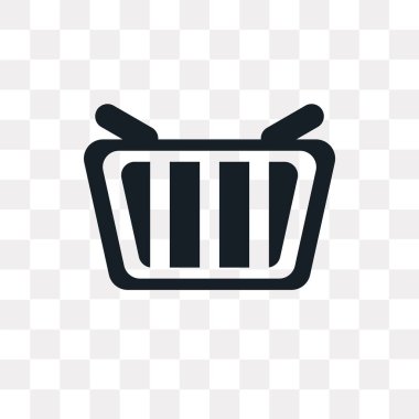 Alışveriş sepeti vektör simgesi üzerinde şeffaf arka plan izole, 