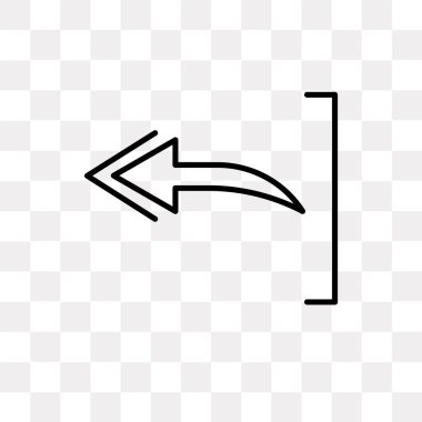 Saydam arka plan üzerinde geri ok logo kavramı izole ok vektör simgesi geri al