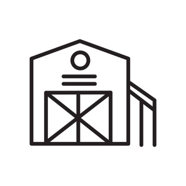 Ahır simge vektör izole beyaz arka plan, ahır işareti, linea