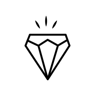 Beyaz arka plan üzerinde elmas şeffaf işareti izole elmas simge vektör