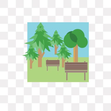 Saydam arka plan üzerinde Park logo kavramı izole Park vektör simgesi