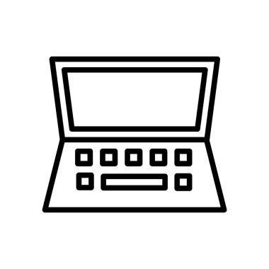 Beyaz arka plan üzerine açık La izole açık Laptop üzerinde simge vektör