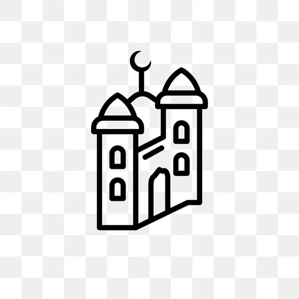 Minaret Wektor Ikona Białym Tle Przezroczystym Tle Koncepcja Logo Minaret — Wektor stockowy