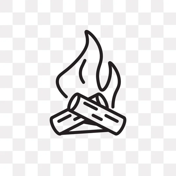Vreugdevuur Vector Pictogram Geïsoleerd Transparante Achtergrond Bonfire Logo Concept — Stockvector