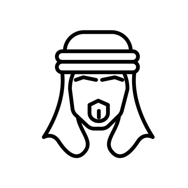 Hombre Árabe Icono Vector Aislado Sobre Fondo Blanco Hombre Árabe — Vector de stock