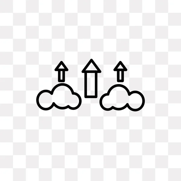 Cloud Upload Vector Icon Isolated Transparent Background Concepto Logo Cloud — Vector de stock