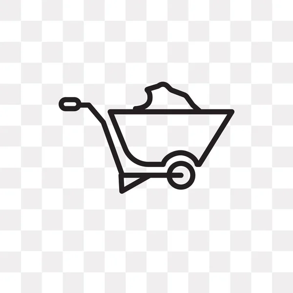 Wheelbarrow Vector Icono Aislado Sobre Fondo Transparente Concepto Logotipo Wheelbarrow — Archivo Imágenes Vectoriales