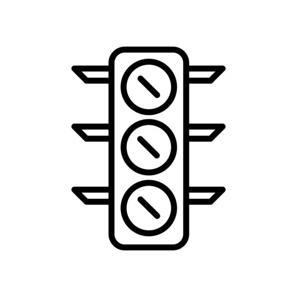 Trafikljus Ikonen Vektor Isolerad Vit Bakgrund Trafikljus Transparent Skylt Linjär — Stock vektor