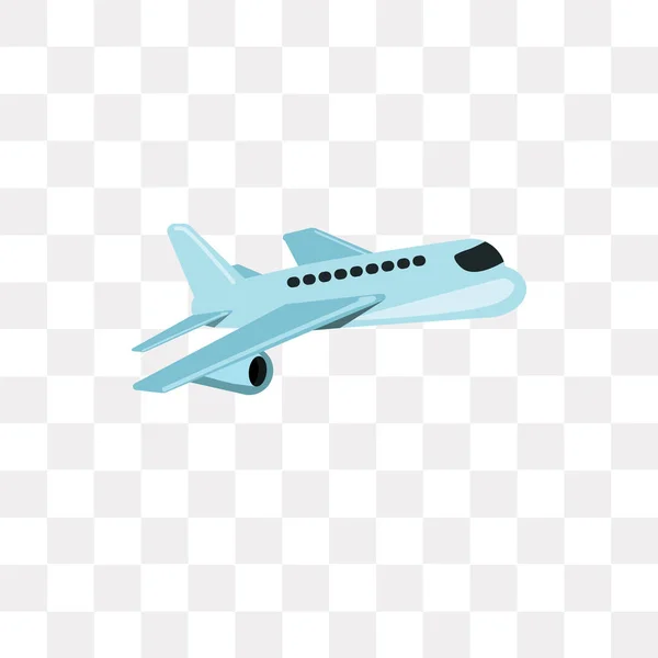 Flugzeug-Vektorsymbol isoliert auf transparentem Hintergrund, Flugplan — Stockvektor
