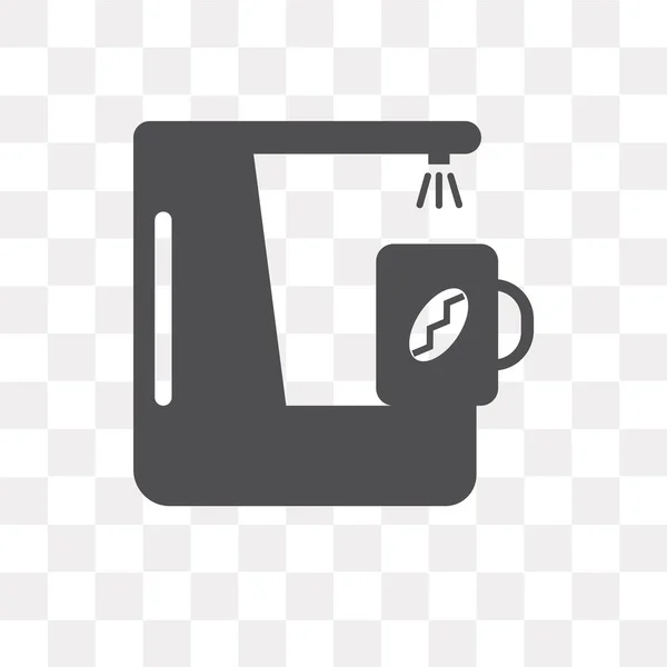Coffee maker vector icon isolated on transparent background, Cof — Stock Vector