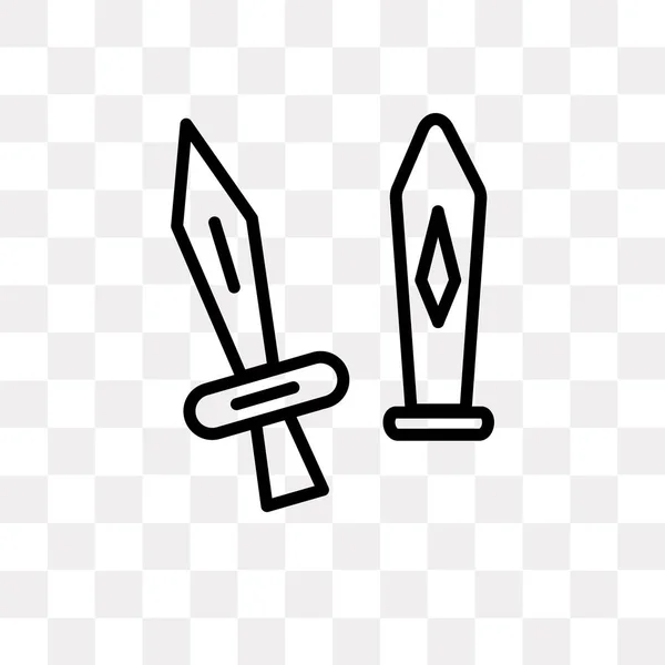 Icona vettoriale del coltello isolata su sfondo trasparente, design del logo del coltello — Vettoriale Stock