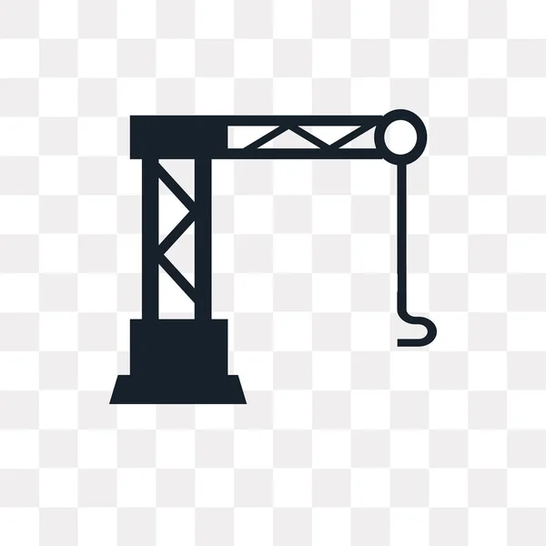 Crane Vektor Ikonen Isolerad Transparent Bakgrund Crane Logotyp Koncept — Stock vektor