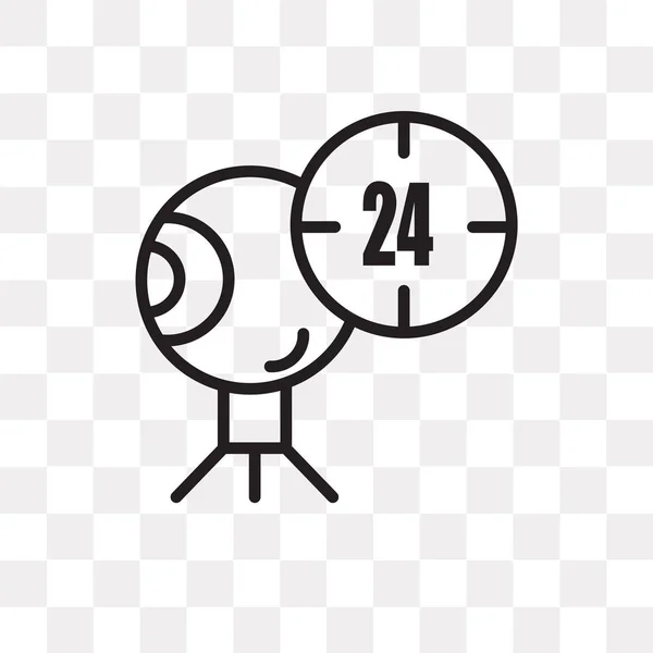 24小时矢量图标隔离在透明背景 小时徽标概念 — 图库矢量图片