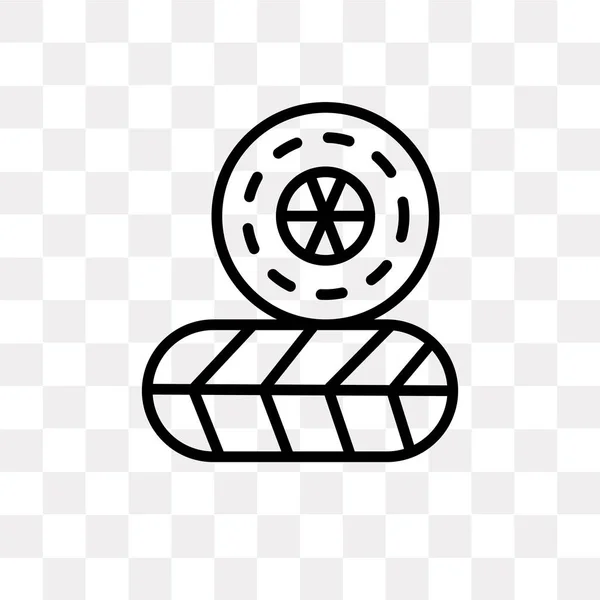 타이어 벡터 아이콘 투명 배경, 타이어 로고 디자인에 고립 — 스톡 벡터