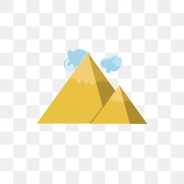 Пирамиды вектор значок изолирован на прозрачном фоне, пирамида — стоковый вектор