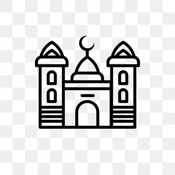 Ícone Vetor Mesquita Isolado Fundo Transparente Conceito Logotipo Mesquita — Vetor de Stock