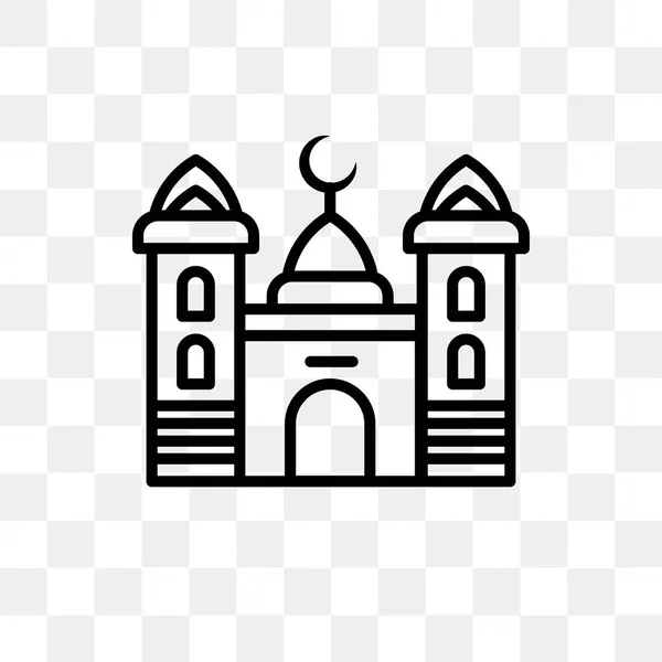 Moschee Vektor Symbol Isoliert Auf Transparentem Hintergrund Moschee Logo Konzept — Stockvektor