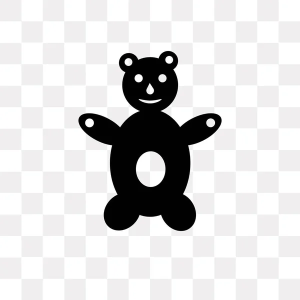 Icône Vectorielle Ours Peluche Isolée Sur Fond Transparent Concept Logo — Image vectorielle