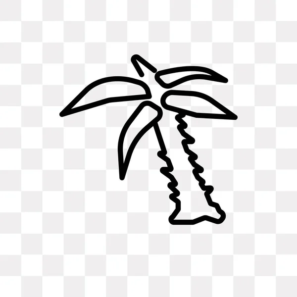 Palm Trees Icona Vettoriale Isolata Sfondo Trasparente Concetto Logo Palm — Vettoriale Stock