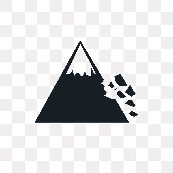 Mountain Colapse Vektor Ikonen Isolerad Transparent Bakgrund Mountain Colapse Logotyp — Stock vektor