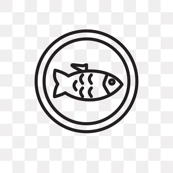 Icono de vector de pescado aislado sobre fondo transparente, diseño del logotipo de pescado — Vector de stock