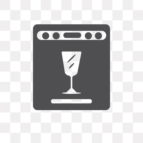 Icono del vector del lavavajillas aislado sobre fondo transparente, Dishw — Vector de stock