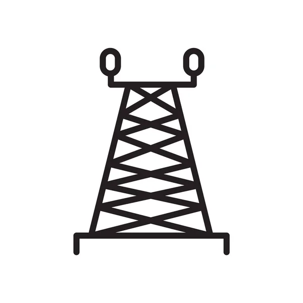 電気タワーのアイコン ベクトルの分離の白い背景の電気タワー透明な記号 線形シンボルと輪郭のスタイルでストローク設計要素 — ストックベクタ