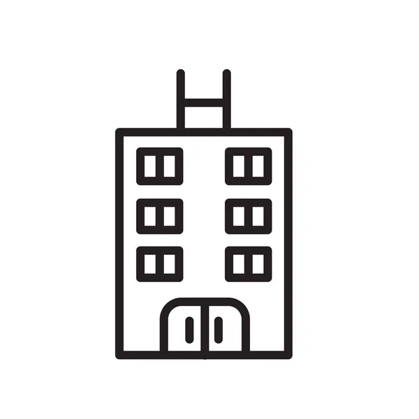 Icono del hotel vector aislado sobre fondo blanco, signo del hotel, lin — Archivo Imágenes Vectoriales