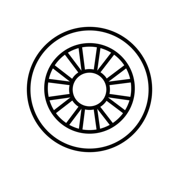 Icono de rueda vector aislado sobre fondo blanco, signo de rueda, lin — Vector de stock